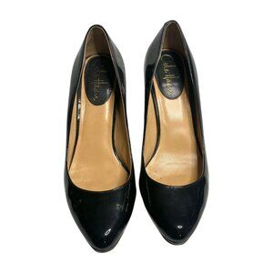 Cole Haan Chelsea Platform Pumps Slip-On Round Toe Patent Leather Black Size 7.5